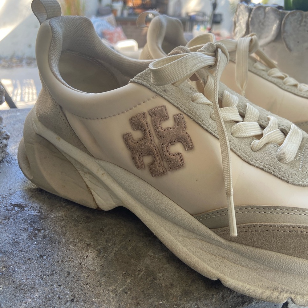 Tory Burch Beige and Cream Sneakers